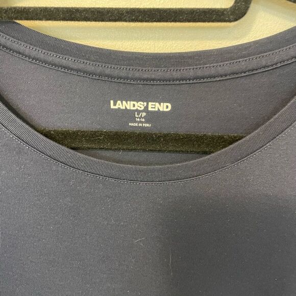 Lands end navy soft ladies long sleeve pullover shirt top sz LP - Picture 2 of 6